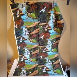 Springs Creative Scenic Bird & Waterfall Print  Fabric Crafts Quilting Sewing 1y